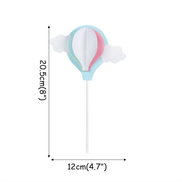 Rainbow Cake Toppers Unicorn Cloud Balloon Cake Flags