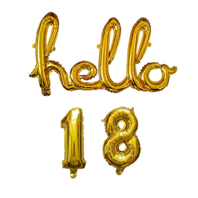 Rose Gold Hello 30 Baby Balloons number Balls Inflatable