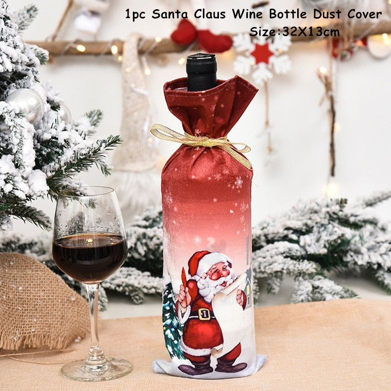 Wine Bottle Dust Cover Christmas Decoration