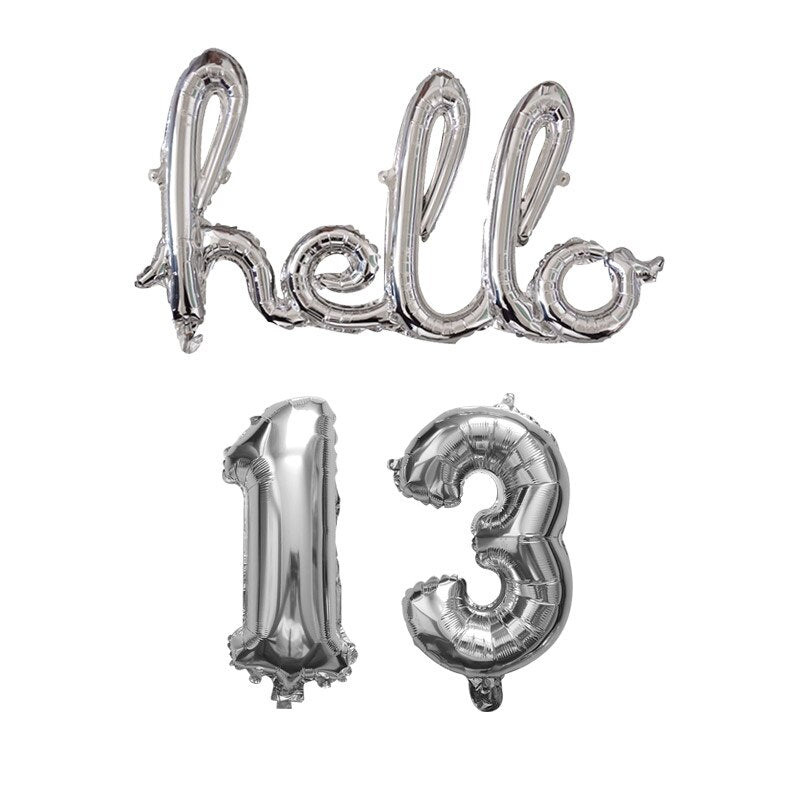 Rose Gold Hello 30 Baby Balloons number Balls Inflatable