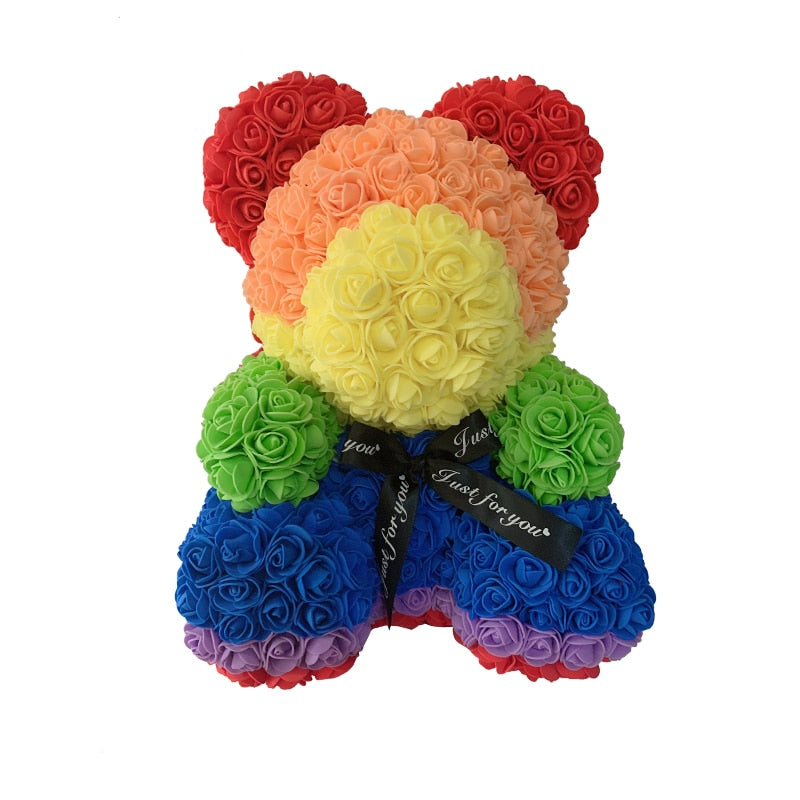 Heart Artificial Flower Rose Teddy Bear