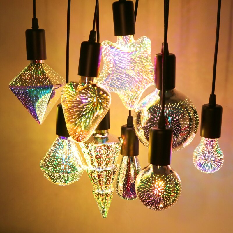 3D Decoration LED Bulb Edison Light Bulb Star Lamp Bubble Ball Bulb