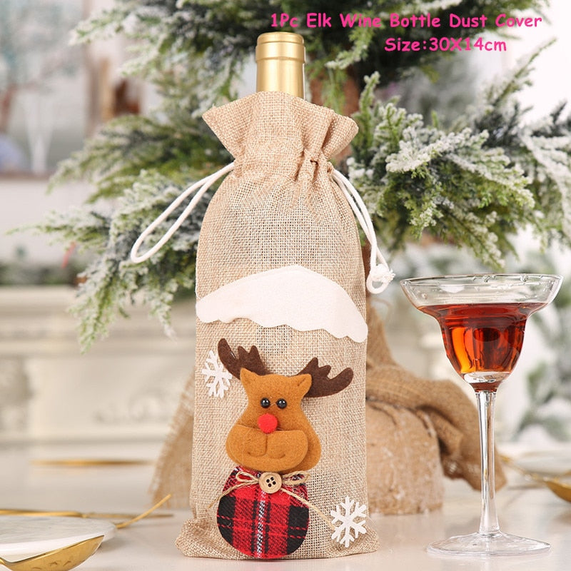 Wine Bottle Dust Cover Christmas Decoration