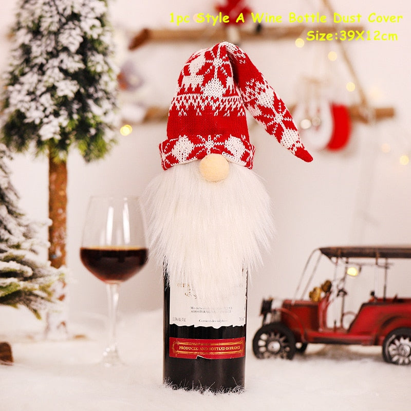 Wine Bottle Dust Cover Christmas Decoration