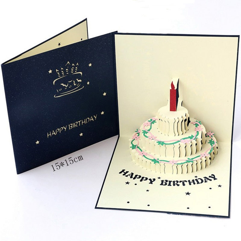3D Pop Up Greeting Cards With Envelope Laser Cut