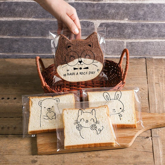 Transparent Self-adhesive Cute Cartoon Animal Bread