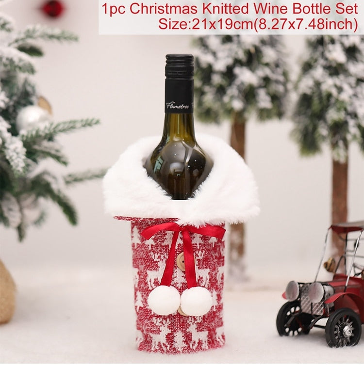 Christmas Santa Claus Wine Bottle Cover