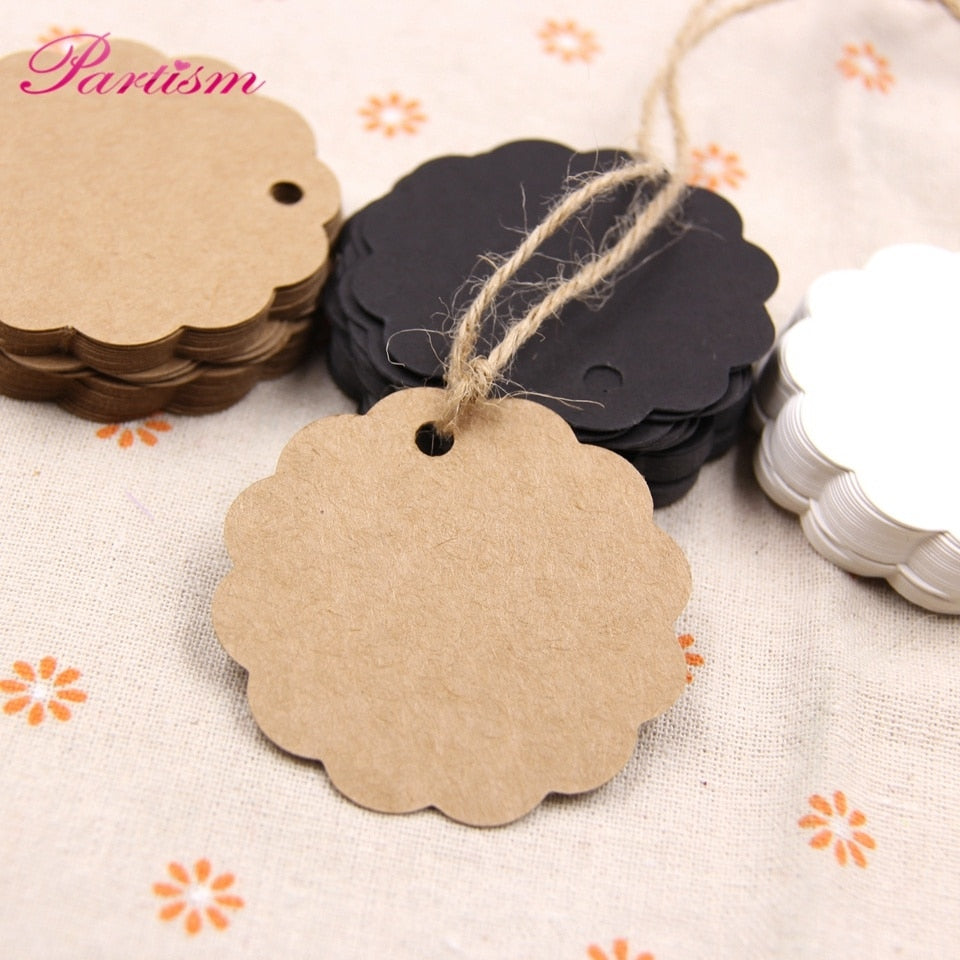 Round Laciness Paper Tags  Kraft Paper Card Tags Labels