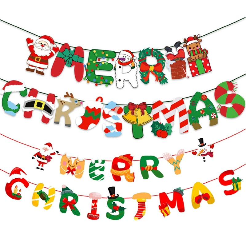 Christmas Banner Garland Merry Decoration