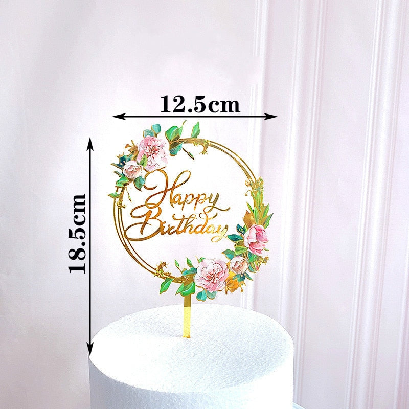 Creative Acrylic Cake Topper Happy Birthday Cake Toppers