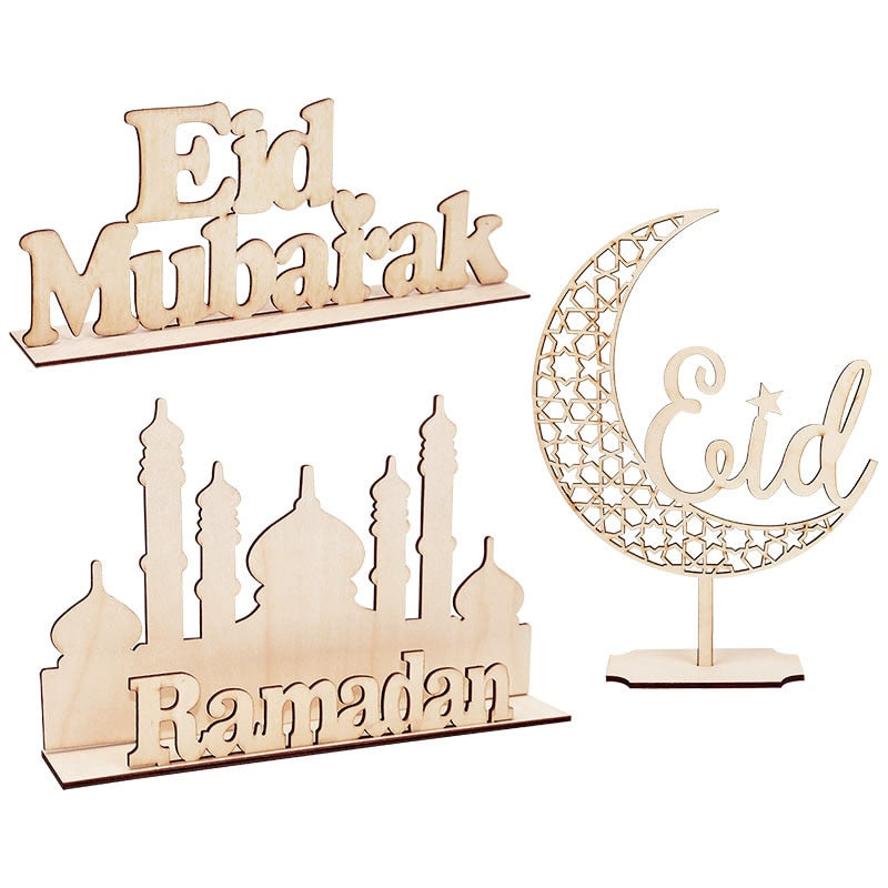 Wooden EID Mubarak Decoration Ramadan