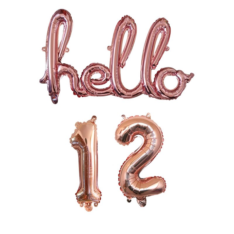 Rose Gold Hello 30 Baby Balloons number Balls Inflatable