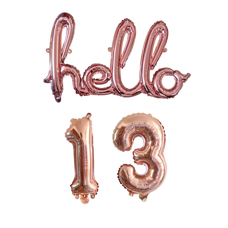 Rose Gold Hello 30 Baby Balloons number Balls Inflatable