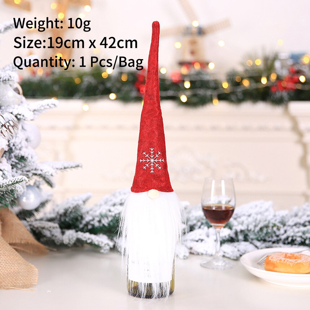 New Linen Wine Bottle Bag/Cloth Art Christmas Wine Bottle Set Ornaments