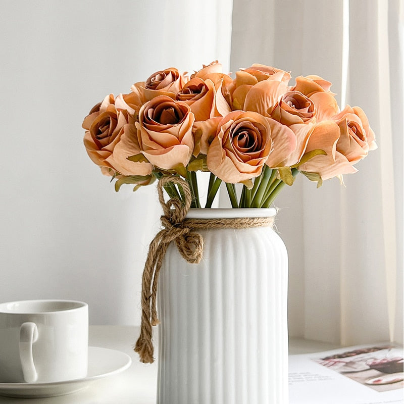 Rose Artificial Flower for White Decoration Silk Flower