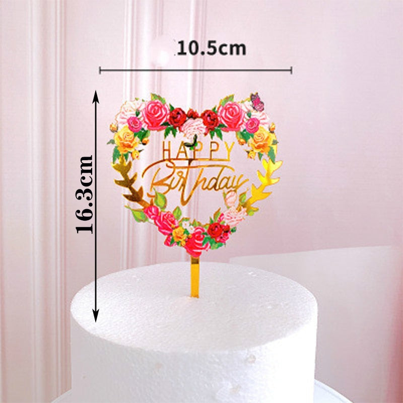 Creative Acrylic Cake Topper Happy Birthday Cake Toppers