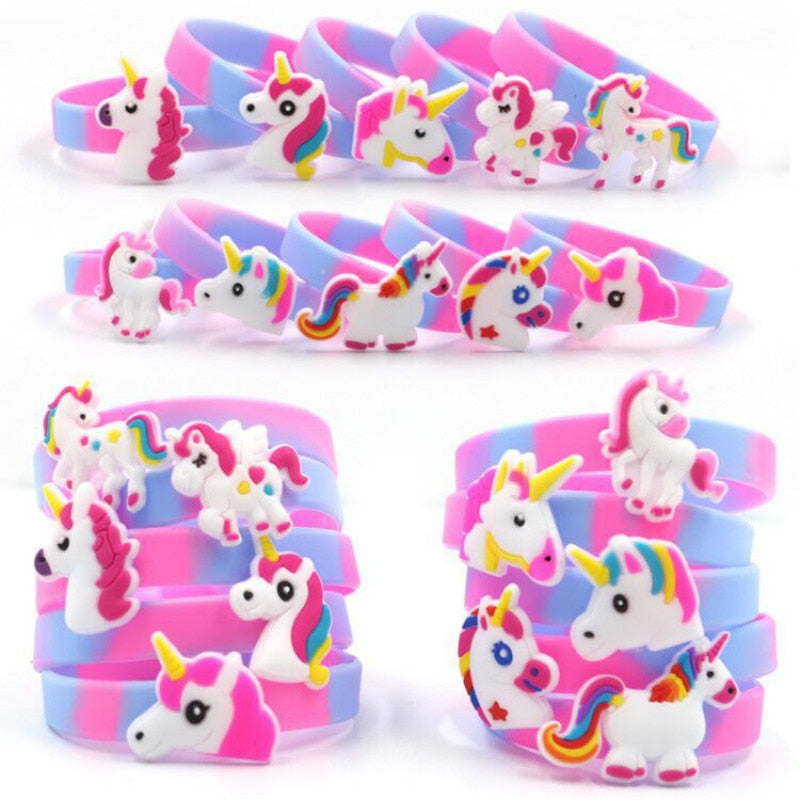 Rainbow Unicorn Party Rubber Bangle Bracelet