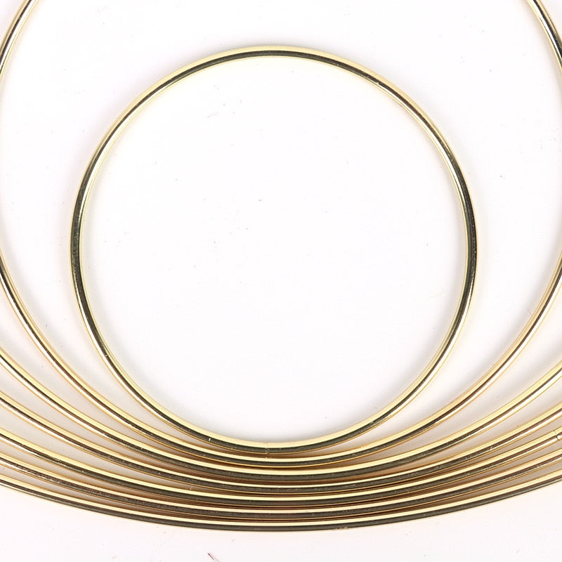 Gold Color Metal Catcher Round Hoop Ring