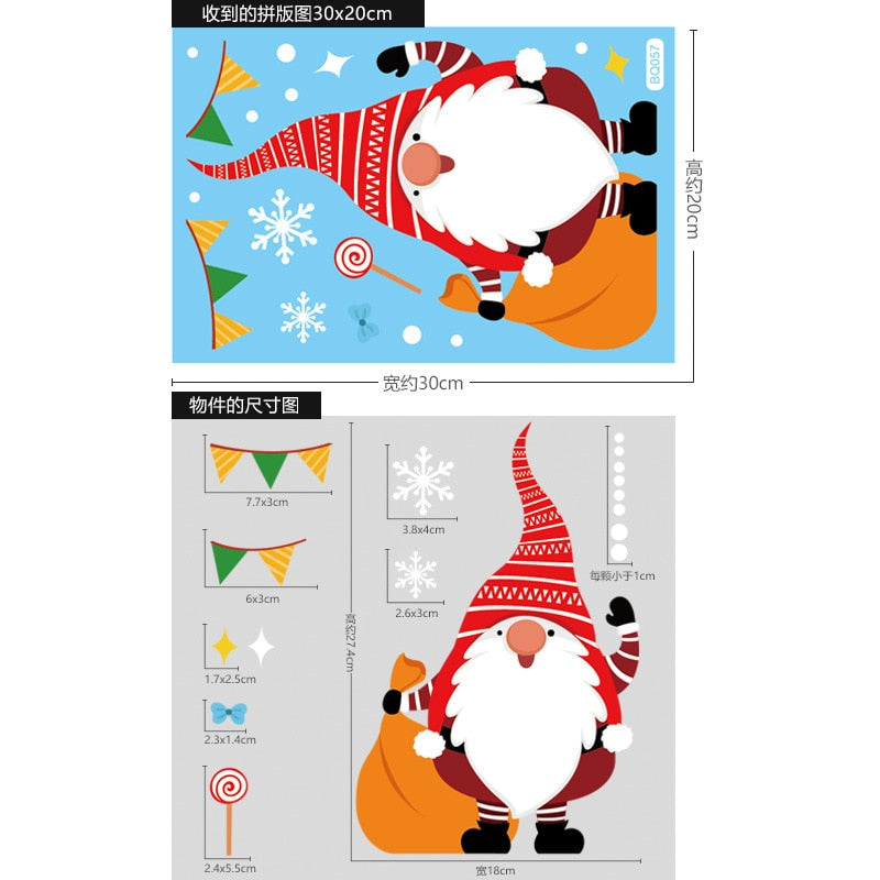 Christmas Santa Claus Window Stickers Wall