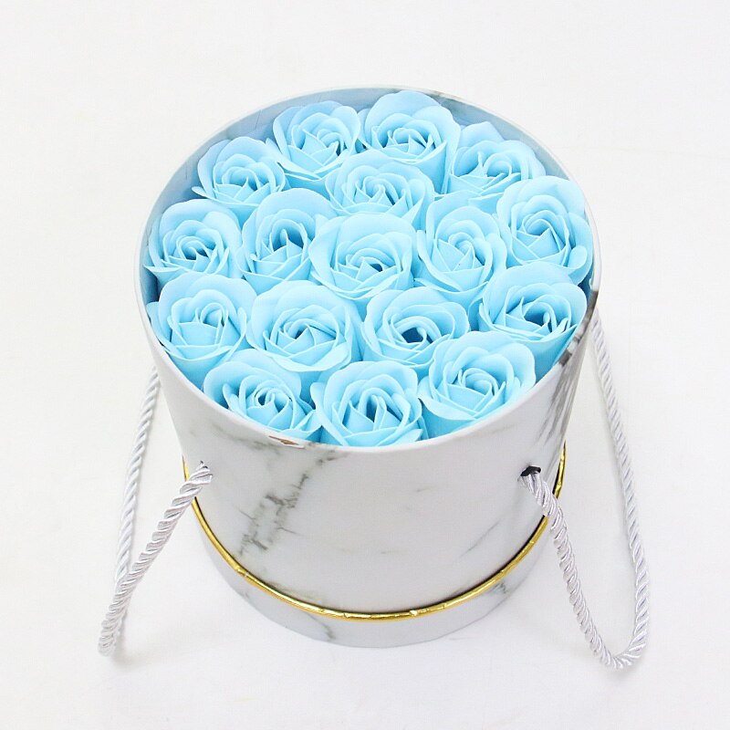 Fresh Soap Flower With Round Portable Cylindrical Hug Bucket