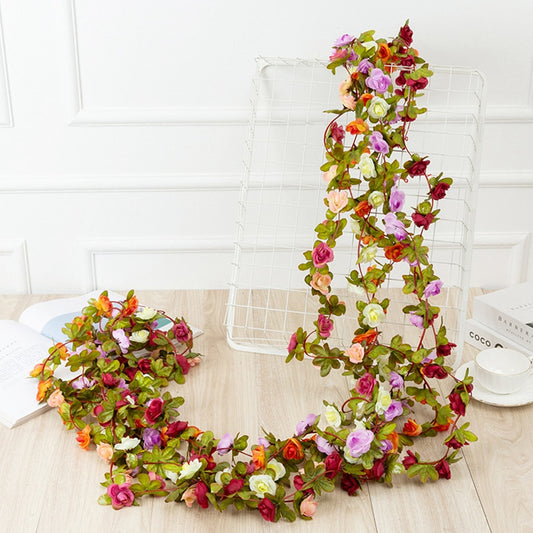 Rose Artificial Flowers Christmas Garland Fake Plant