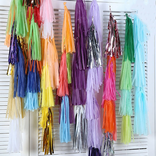 Balloon accessories paper tassel ribbon decoration