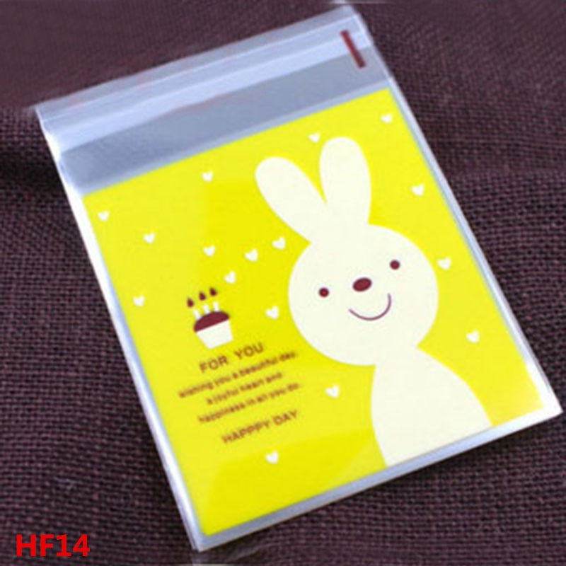 50/100pcs 10*10cm Love Cute Plastic Bags Self Adhesive