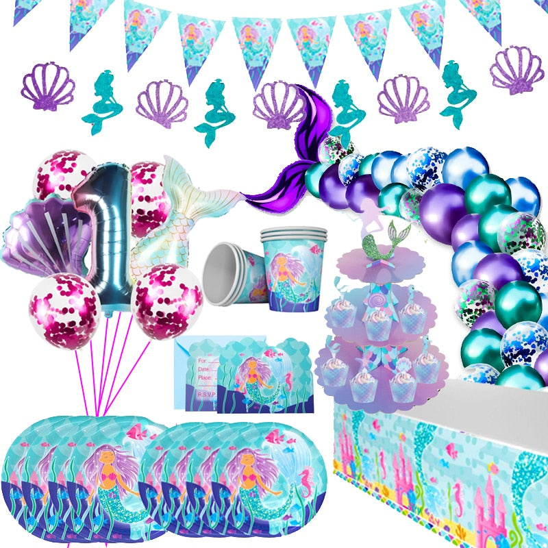 Little Mermaid Party Supplies Ocean Mermaid Birthday Party