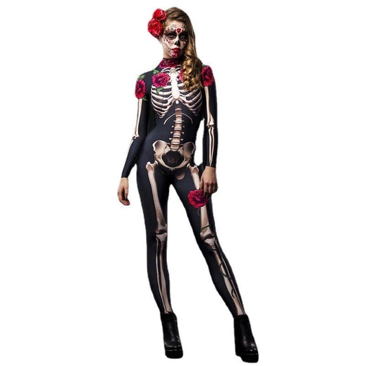 Rose Skeleton Adult Kids Scary Costume Halloween Dress