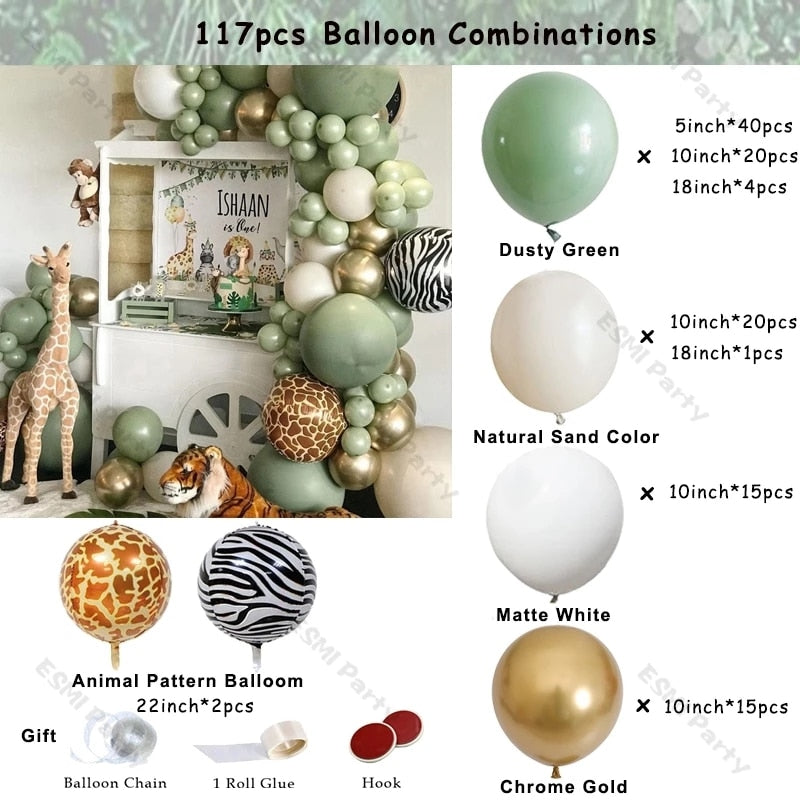 Sage Green Balloons Garland DIY Decoration