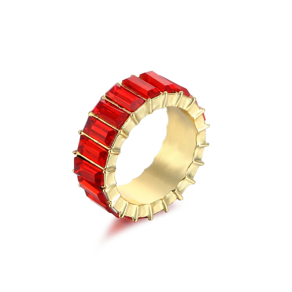 Crystal Ring For Women Light Luxury Multicolor Fashion Ring Party