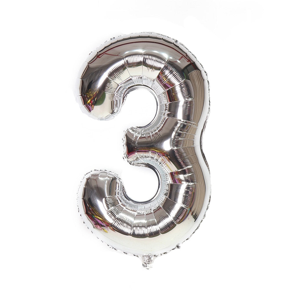 Silver Black Style Foil Letter Number Balloons Helium Balloon