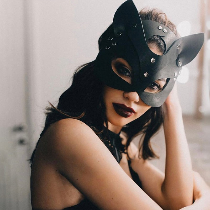 Women Sexy Leather Mask Half face Fancy