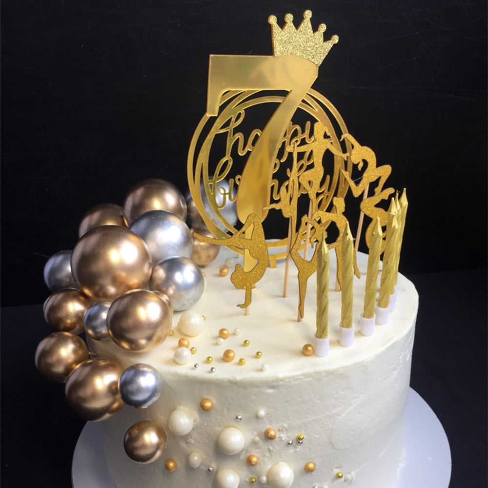 Golden Ball Cake Topper Cake Decor Supplies