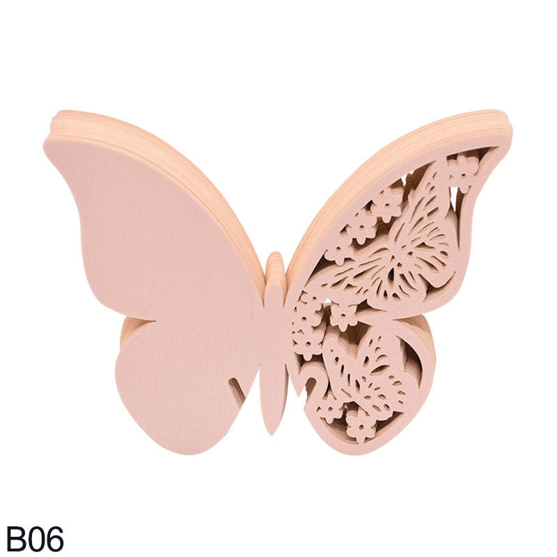 Gold Silver Pink White Shiny Butterfly Name Cards