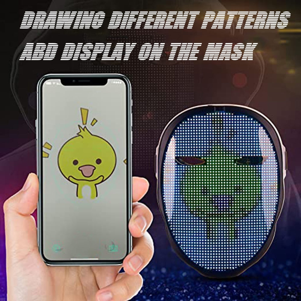Halloween Full-Color LED Face-Changing Glowing Mask