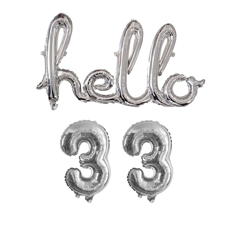 Hello 30 Baby Balloons number Balls Inflatable Air