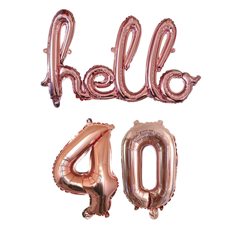 Rose Gold Hello 30 Baby Balloons number Balls Inflatable