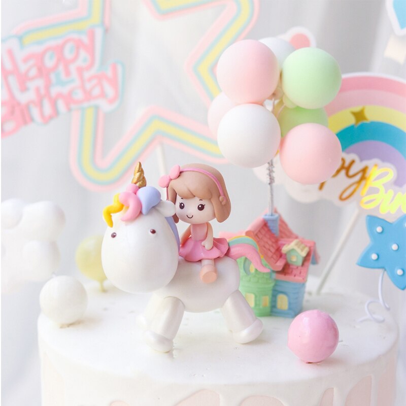 Unicorn Girl Cake Topper Happy Birthday