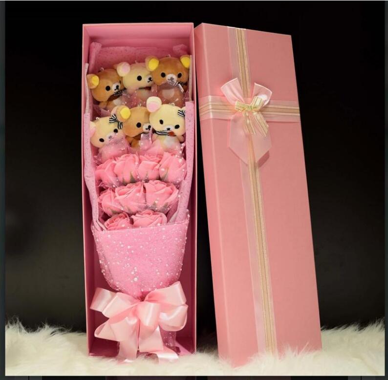 Cute Teddy Bear Stuffed Plush Toy Bouquet Gift Box