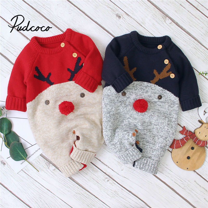 Baby Boys Christmas Rompers Reindeer