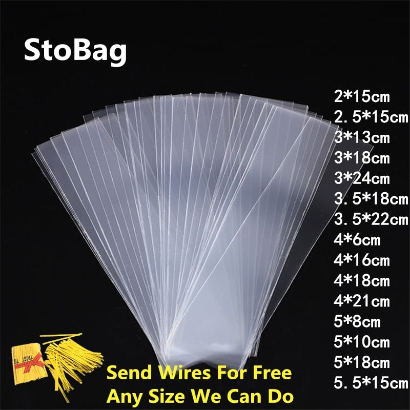 Long Transparent Flat Open Top Plastic Bags