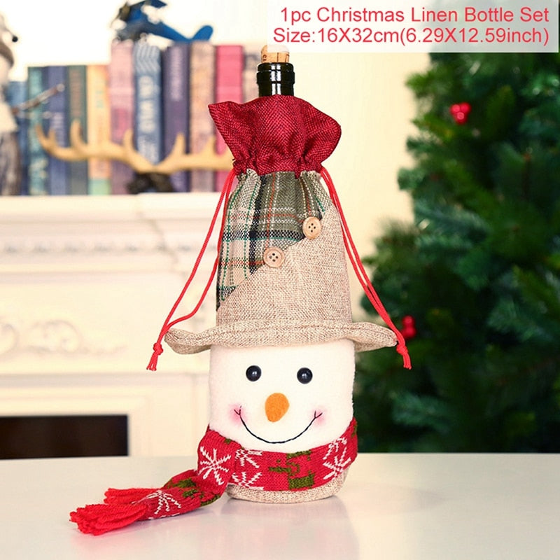 Christmas Santa Claus Wine Bottle Cover