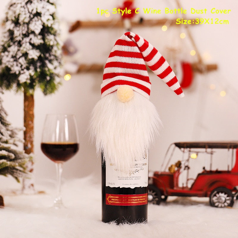 Wine Bottle Dust Cover Christmas Decoration