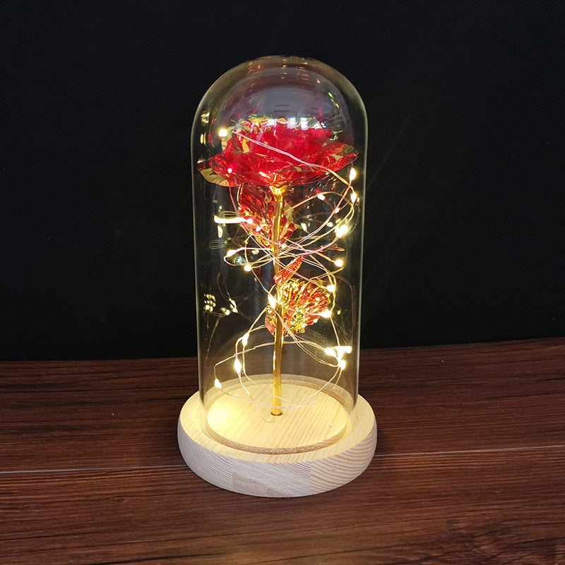 LED Enchanted Galaxy Rose Eternal 24K Gold Foil Flower