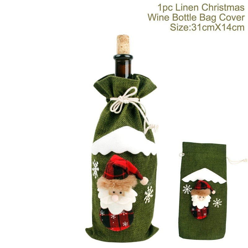 Christmas Wine Bottle Cover Decorations