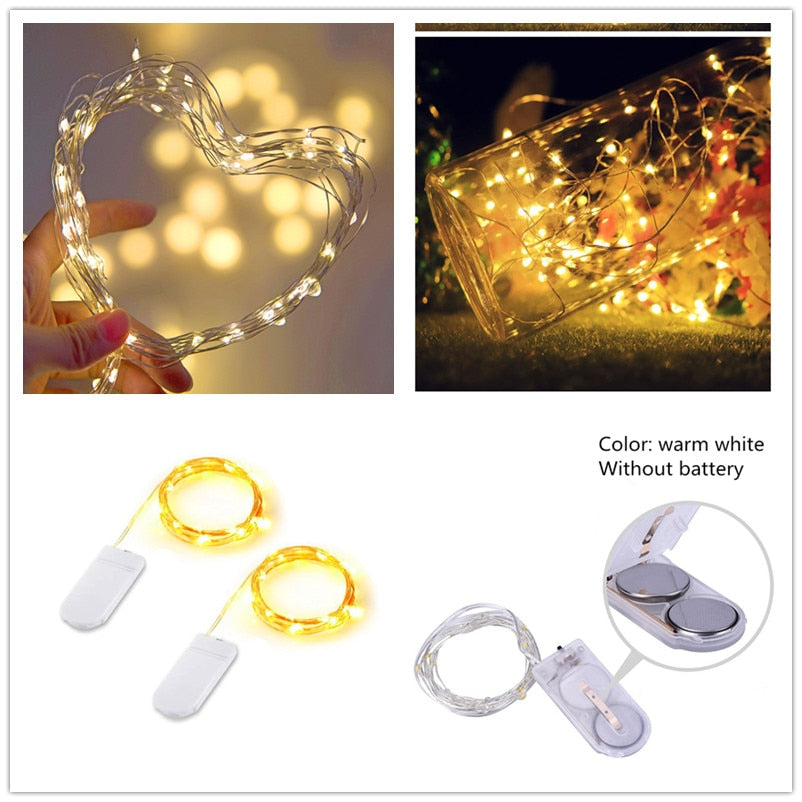 Copper Wire Battery Box Garland LED Wedding Decoration