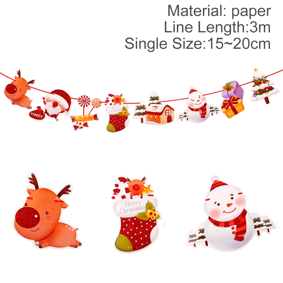 Christmas Banner Garland Merry Decoration