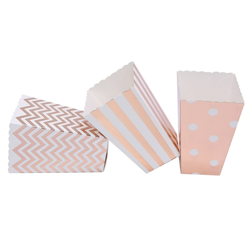 Dot Wave Striped Paper Popcorn Box Bag