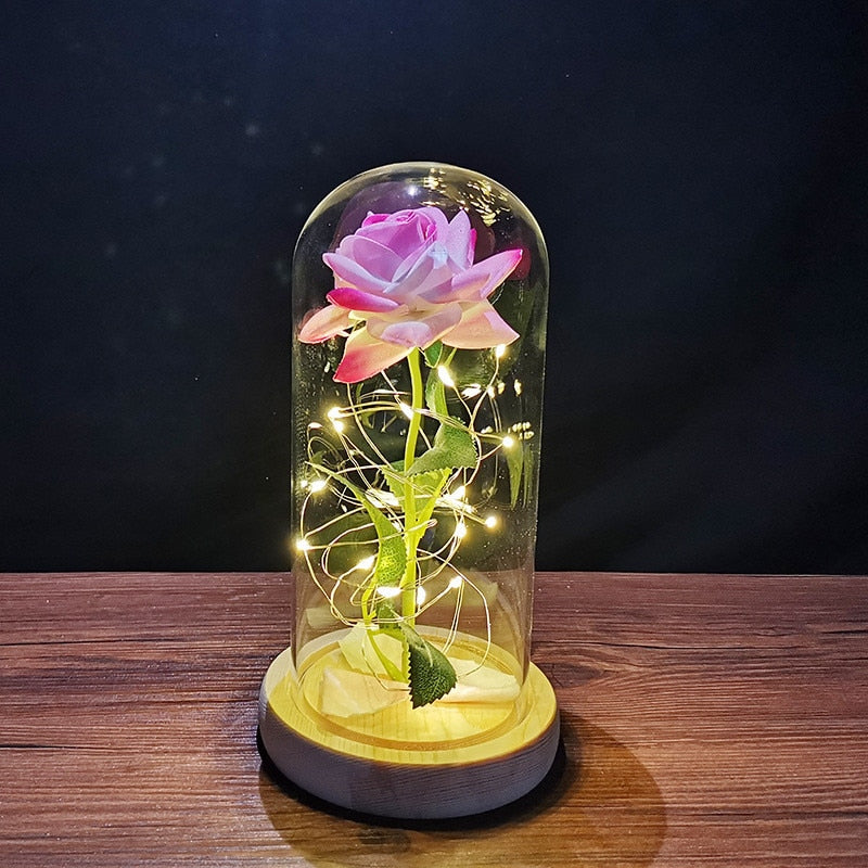 Valentines Day Gift for Girlfriend Eternal Rose LED Light